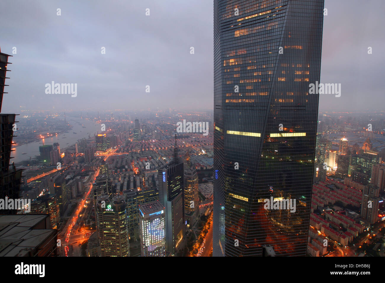World Financial Center di Shanghai, SWFC, Pudong, Shanghai, Cina e Asia Foto Stock