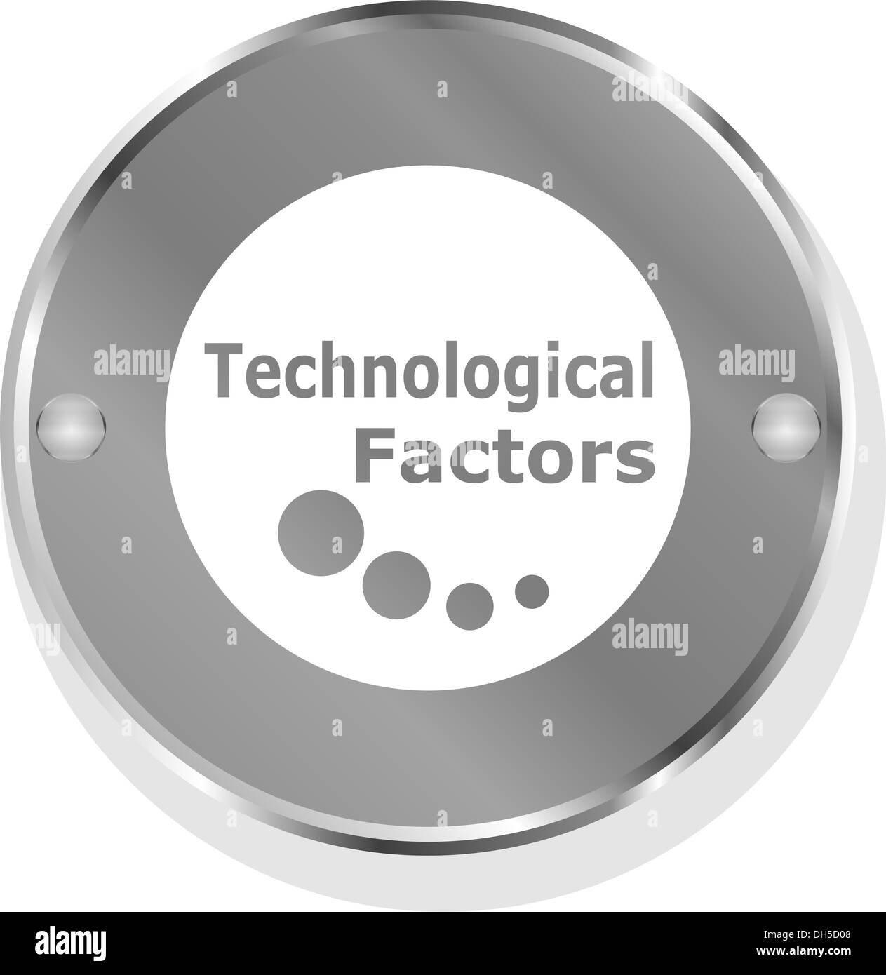 I fattori tecnologici bottone metallico Foto Stock
