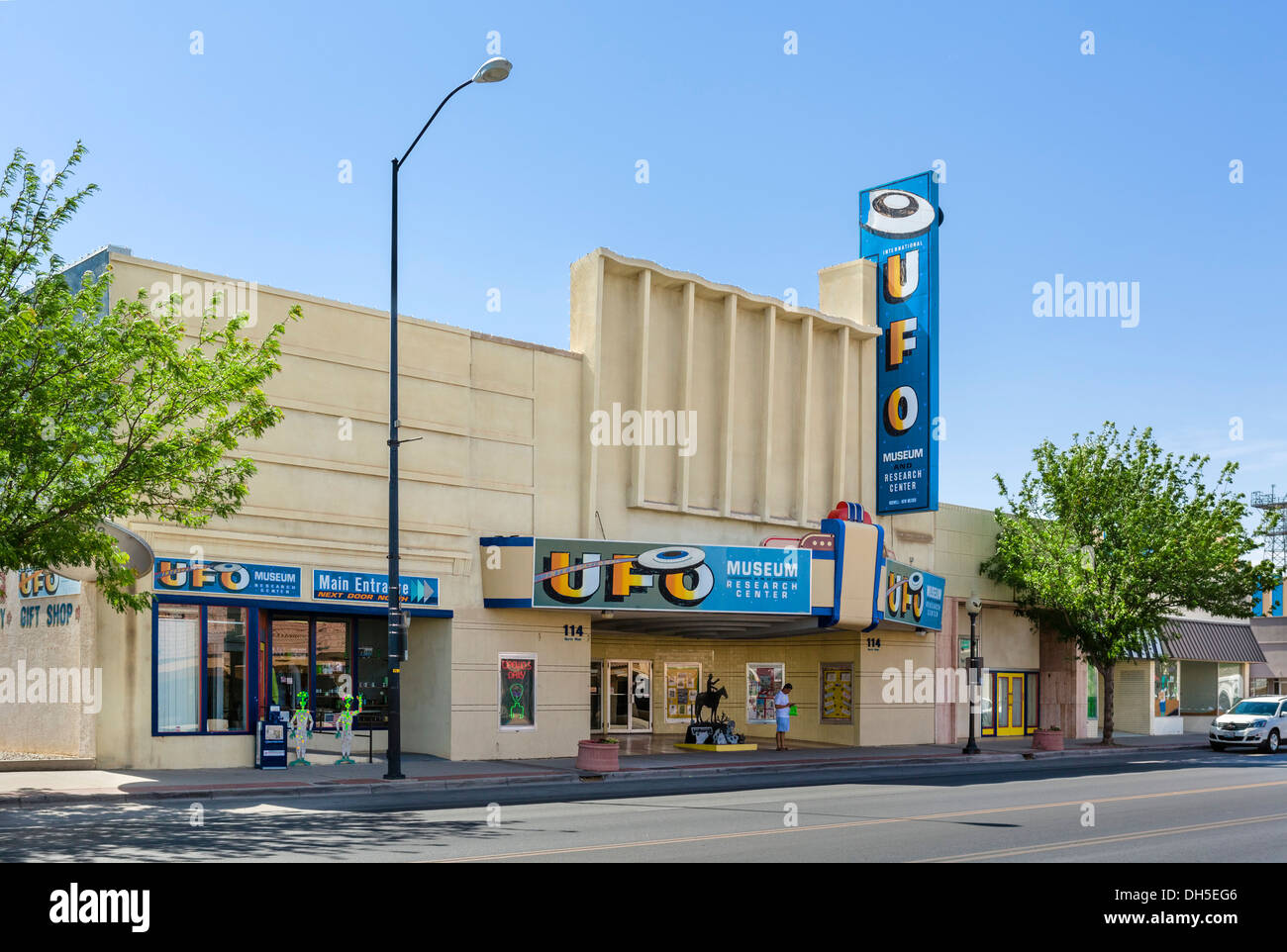 L'UFO Museum e il centro di ricerca sulla strada principale, Roswell, New Mexico, NEGLI STATI UNITI Foto Stock