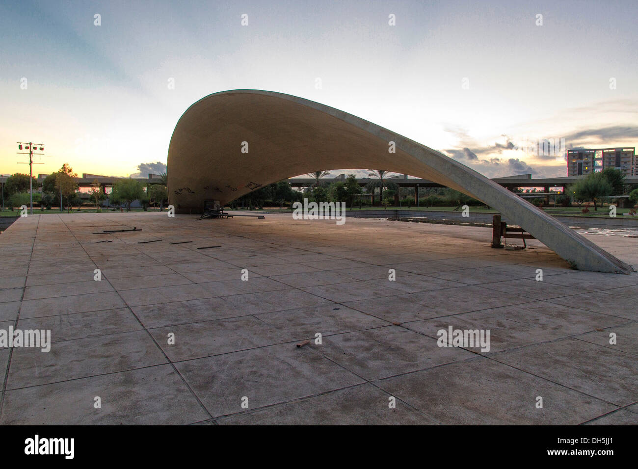 Palcoscenico teatrale, Expo, Rachid Karame fiera internazionale, Tripoli, Libano. L'architetto brasiliano Oscar Niemeyer era la pianificazione Foto Stock