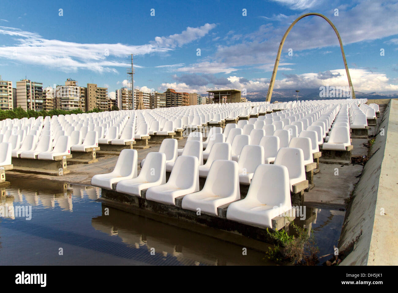 Open Air Theatre, Expo area espositiva, Rachid Karame fiera internazionale, Tripoli, Libano. L'architetto brasiliano Oscar Foto Stock