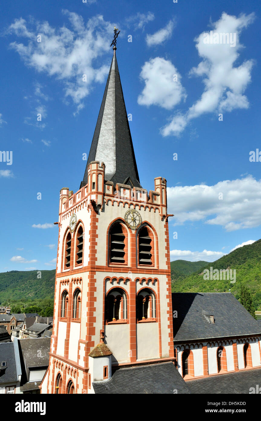 La Chiesa di San Pietro a Bacharach, Sito Patrimonio Mondiale dell'UNESCO, Valle del Reno superiore e centrale, Bacharach, Renania Palatinato Foto Stock