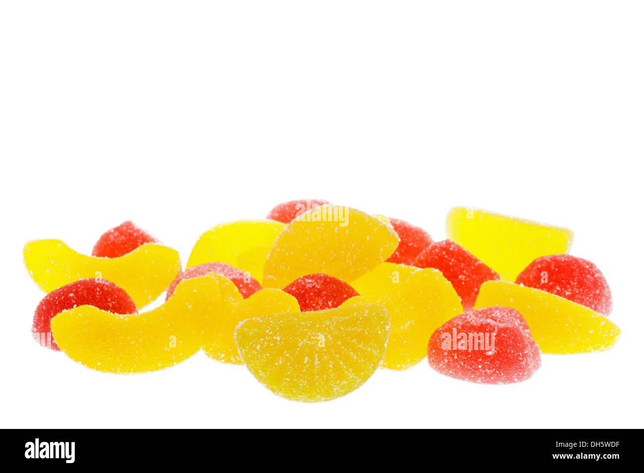 Deliziosa marmellata colorato su sfondo bianco Foto Stock