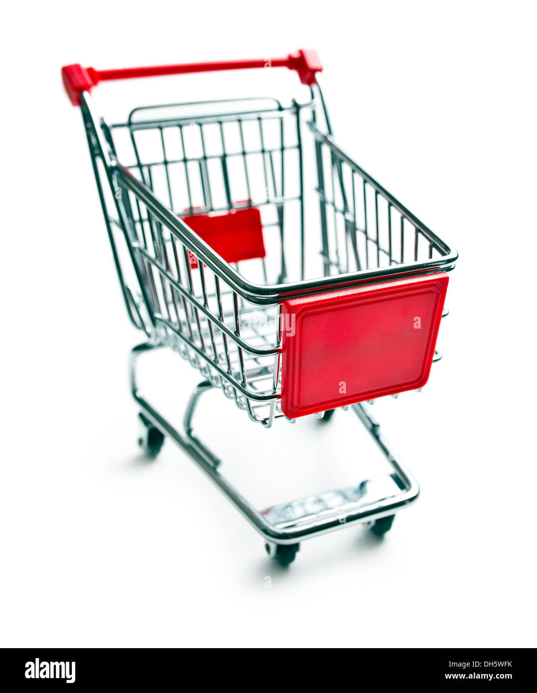 Metallo carrello su sfondo bianco Foto Stock