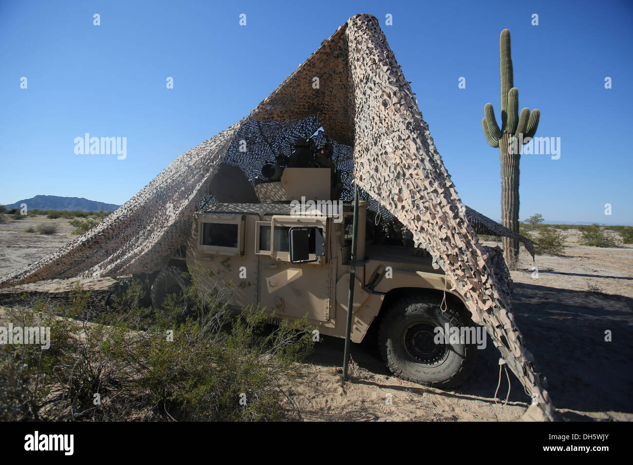 MARINE CORPS AIR STATION YUMA, Ariz. - Privato di prima classe Burgendy Bruce, mitrailleur, combinata Anti-Armor Team 2, 1° Batta Foto Stock
