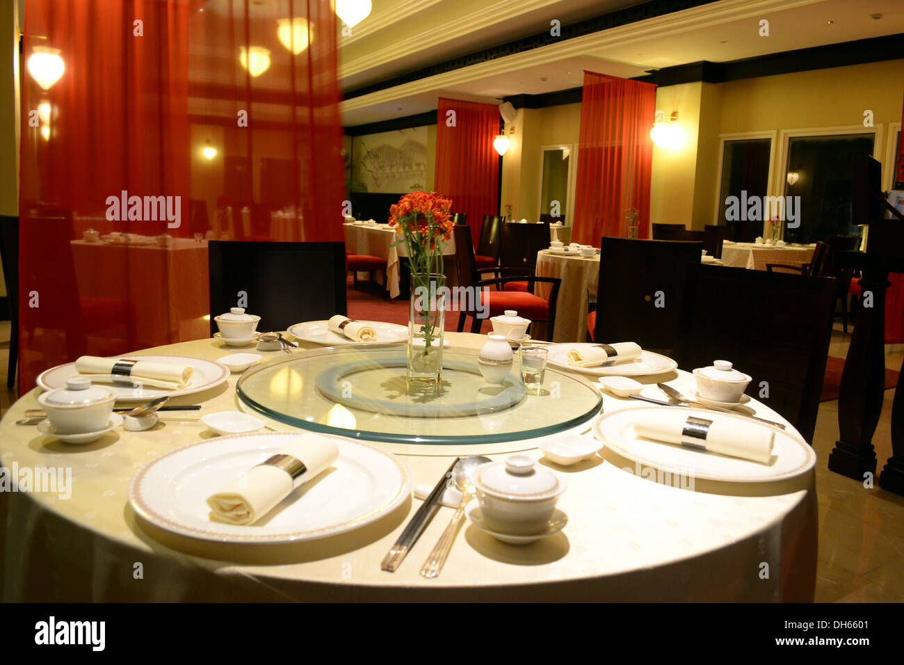 Il decor del ristorante cinese Foto Stock