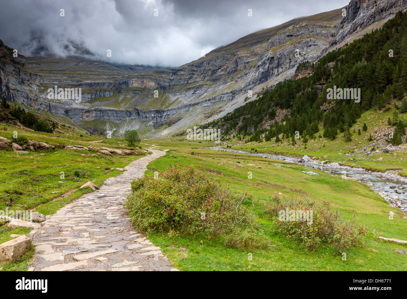 La Valle de Ordesa, Parque Nacional de Ordesa y Monte Perdido, Pirenei, provincia di Huesca, Aragona, Spagna, Europa. Foto Stock