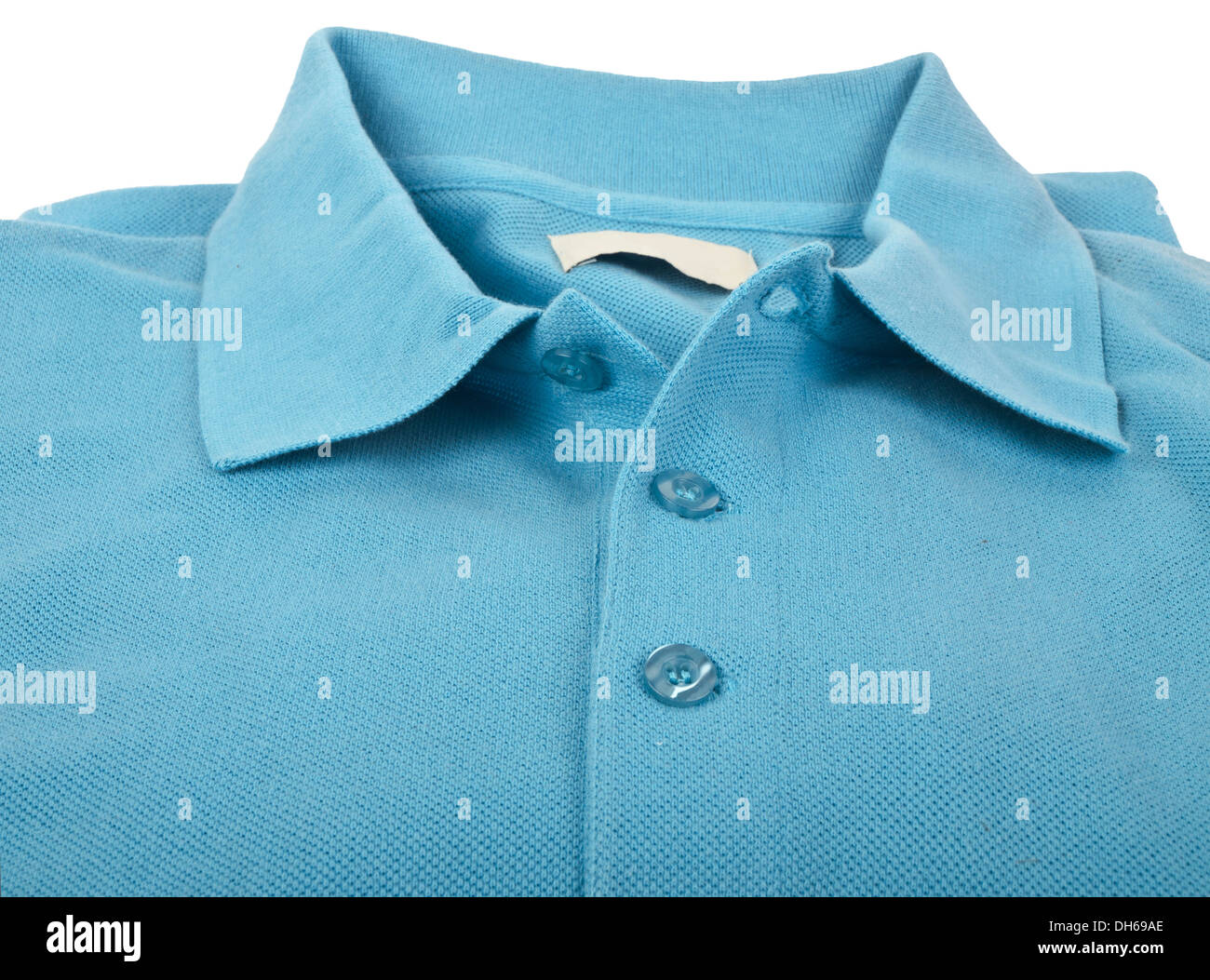 Light Blue Polo shirt isolati su sfondo bianco Foto Stock
