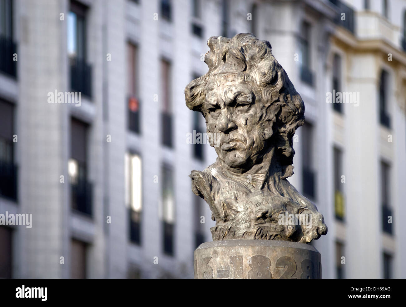 Goya busto, Goya street, Madrid, Spagna, Europa Foto Stock