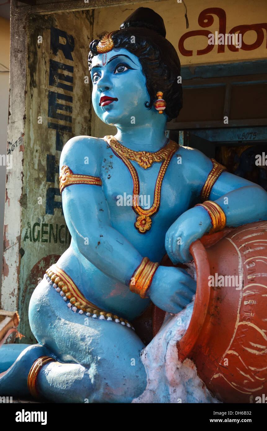 Statua di Krishna, Varkala Kerala, India Foto Stock
