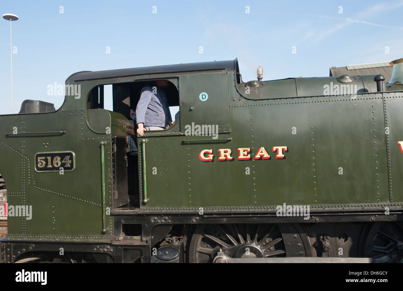 Locomotiva a vapore 5164 a Kidderminster stazione ferroviaria Foto Stock