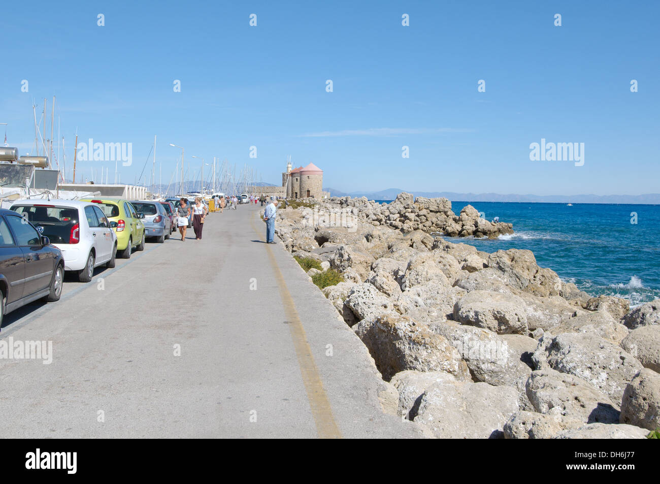 Paesaggio urbano, isola Rhodesi, Grecia Foto Stock