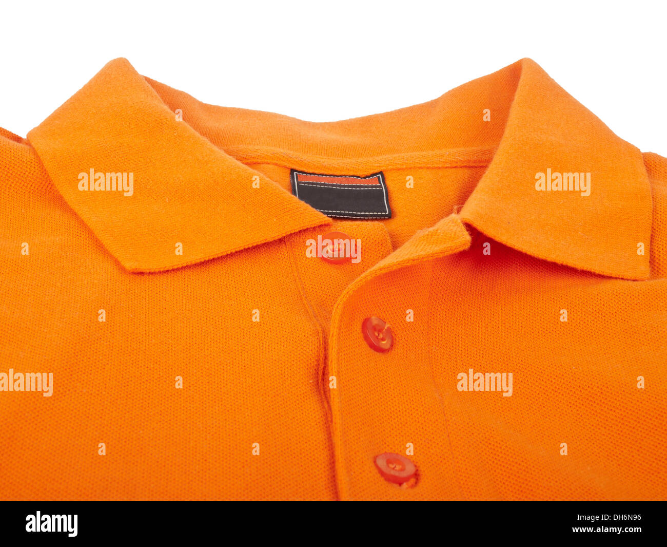 Orange Polo shirt isolati su sfondo bianco Foto Stock