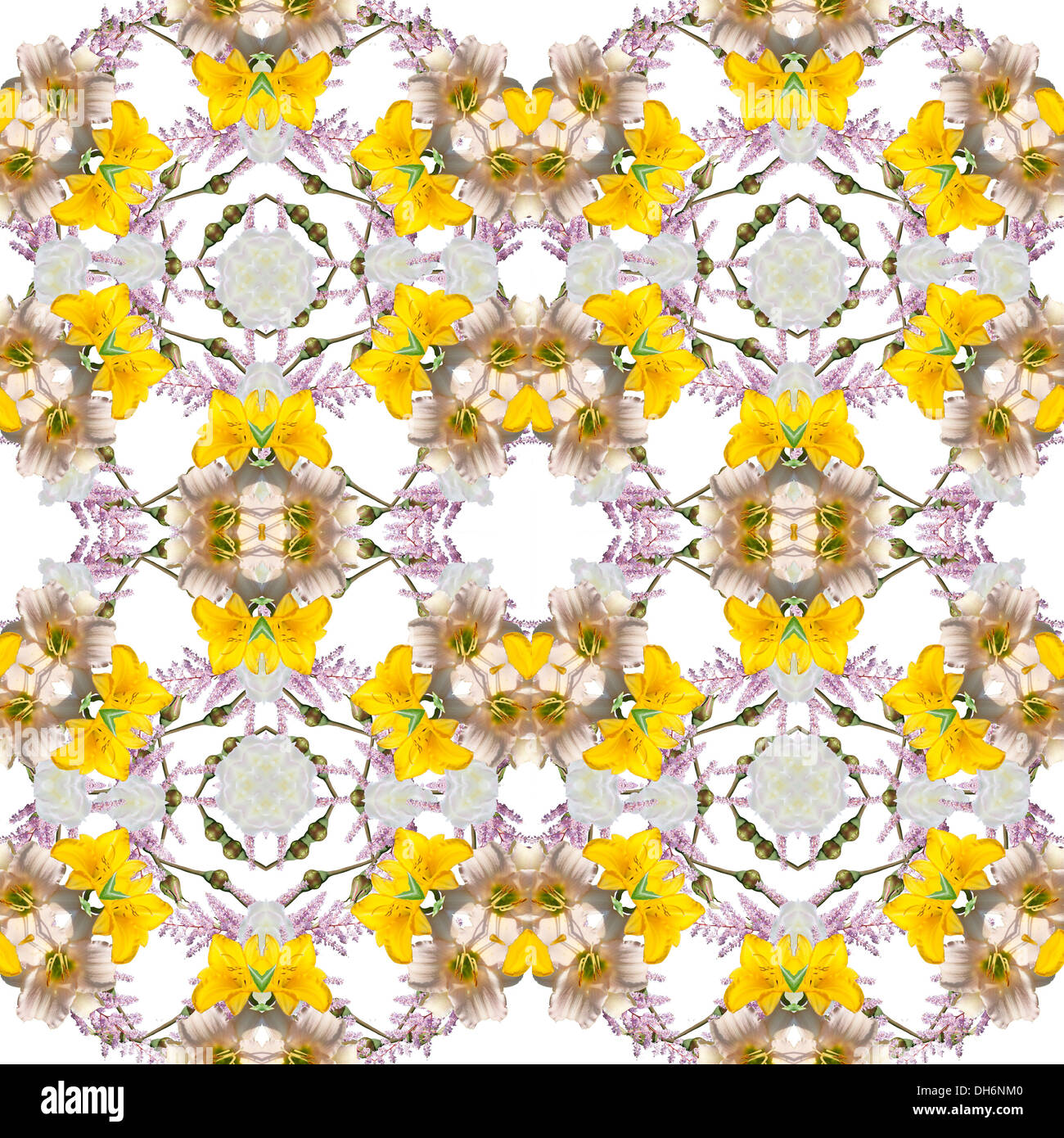 Abstract floral caleidoscopio pattern senza giunture Foto Stock