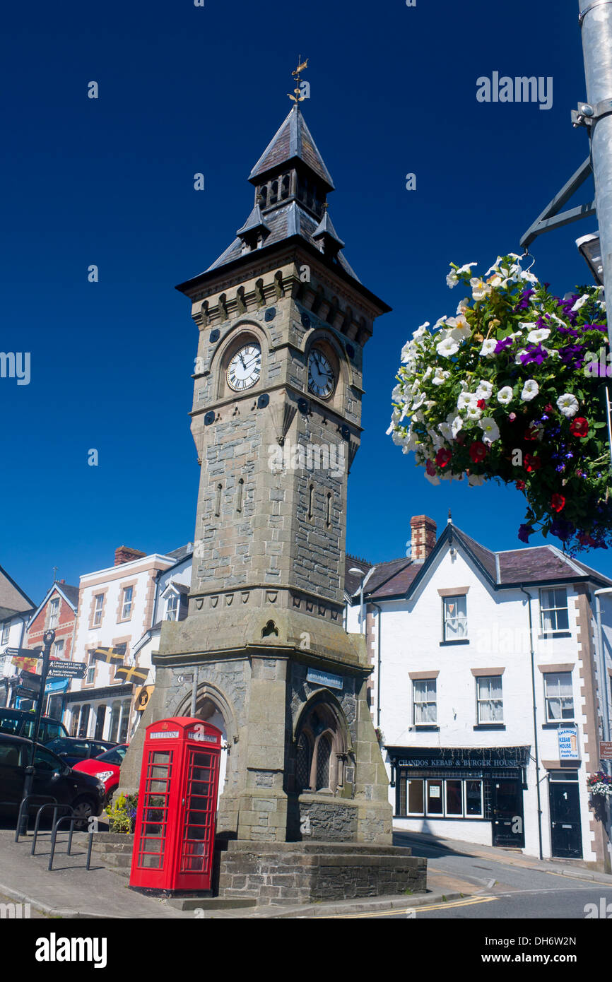 Knighton Clock Tower Powys Mid Wales UK Foto Stock