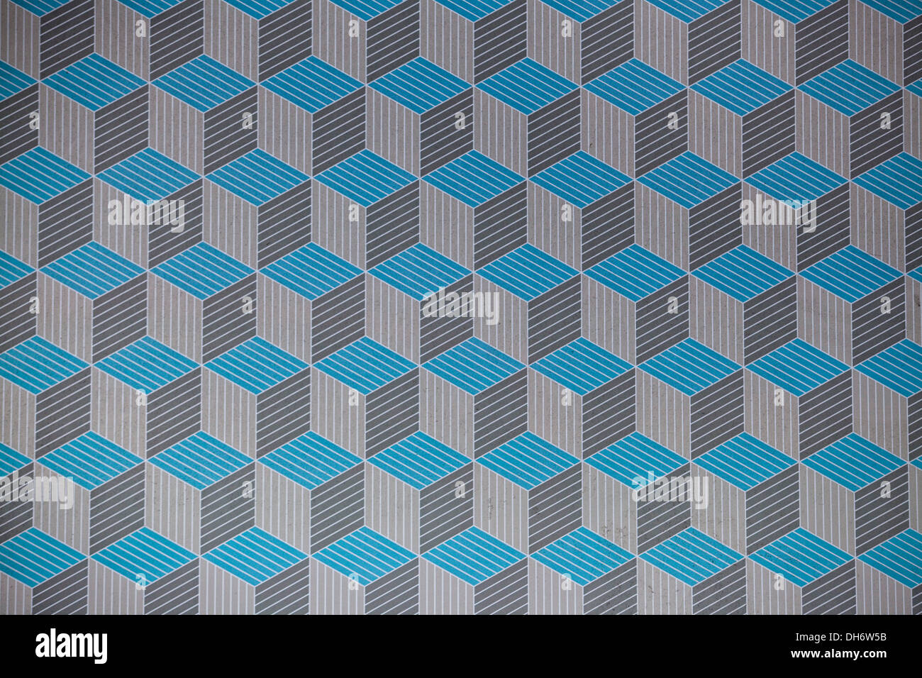 Tridimensionale pattern di quadrati blu e argento Foto Stock