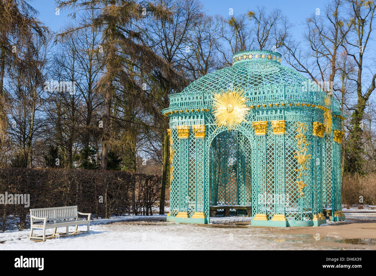 Pergola gazebo di Federico il Grande - il re di Prussia nel palazzo reale il parco Sanssouci Foto Stock