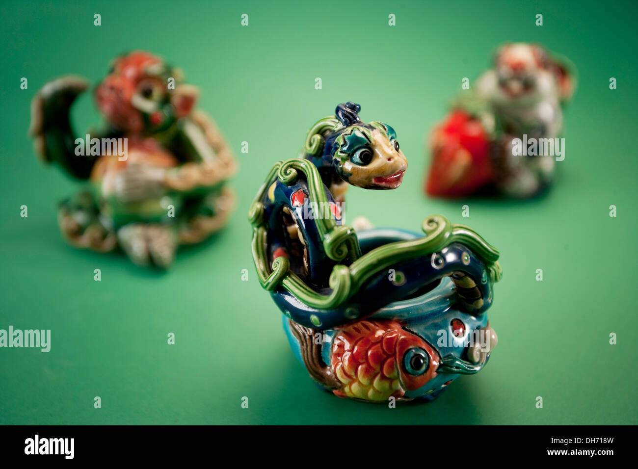 Scultura tradizionale cinese di segno zodiacale, Snake Foto Stock