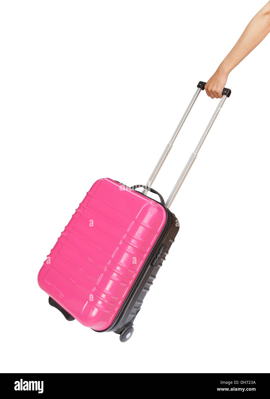 Valigia e canto isolato su sfondo bianco (con percorso di clipping) Foto Stock