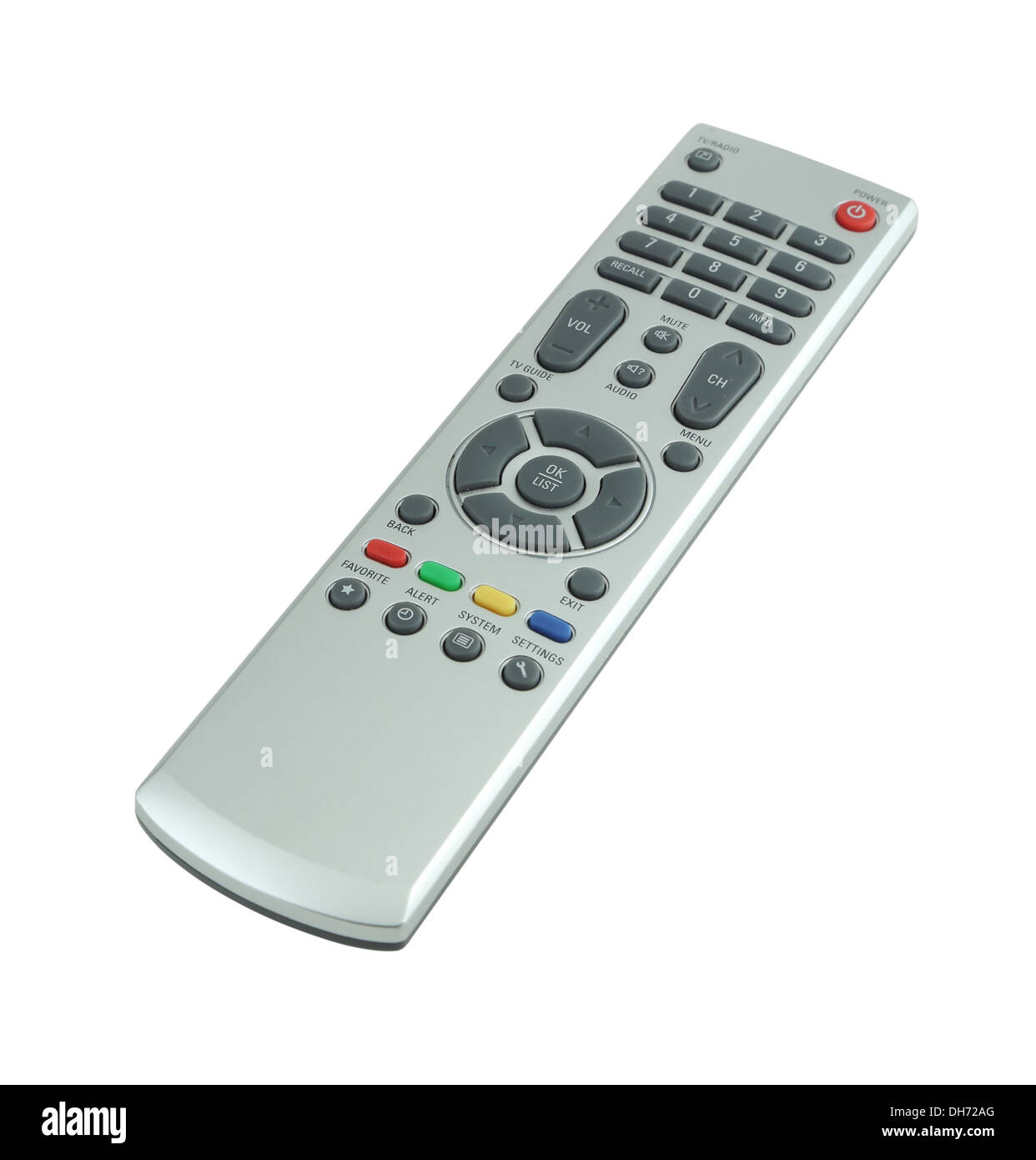 Telecomando del televisore su sfondo bianco (con percorso di clipping) Foto Stock