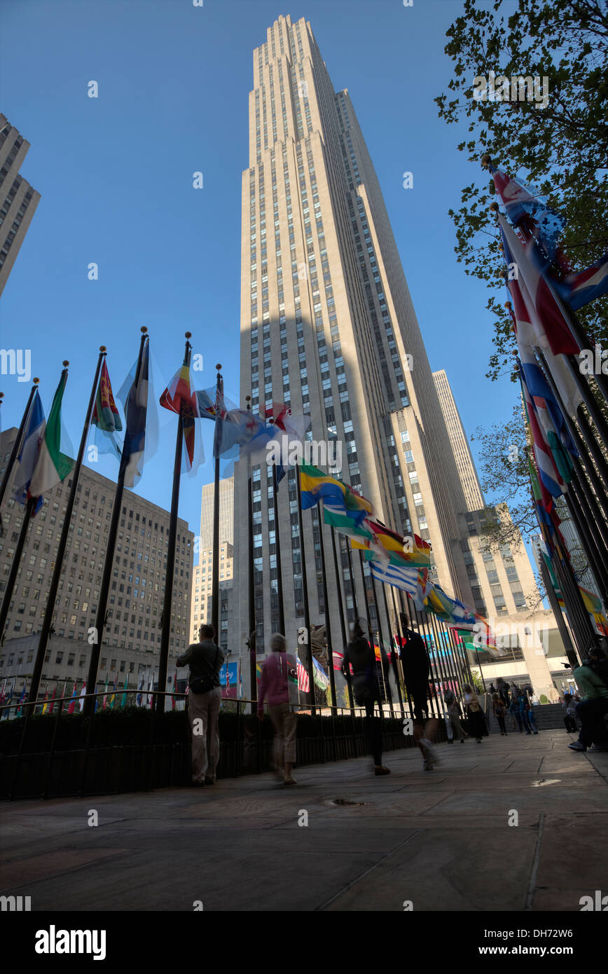 GE Building, il Rockefeller Center di New York City Foto Stock