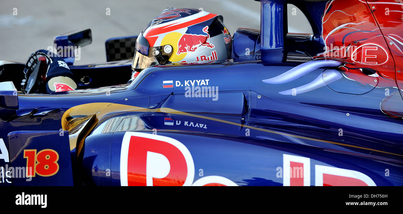 Daniil Kvyat della Scuderia Toro Rosso durante la terza giornata del F1 giovane driver/pneumatico test presso il circuito di Silverstone. Foto Stock