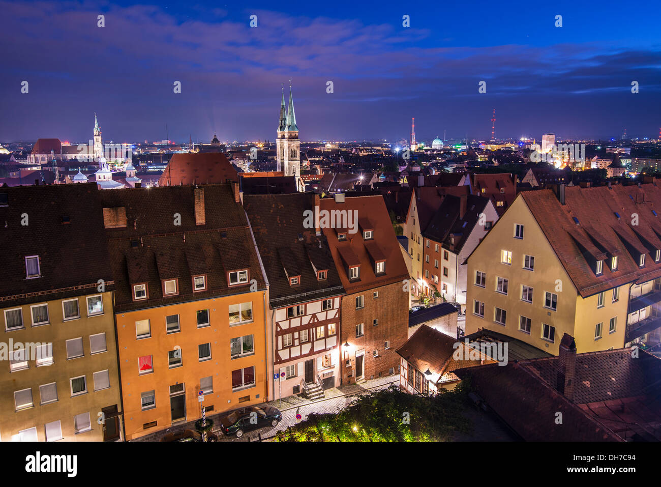 Norimberga, Germania vecchio lo skyline della citta'. Foto Stock