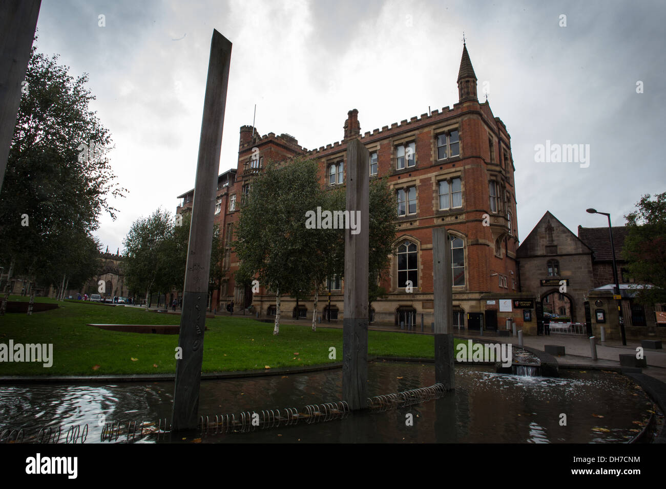 GV di Chetham della Scuola di Musica , Manchester . Visto dalla Cattedrale Gardens Foto Stock