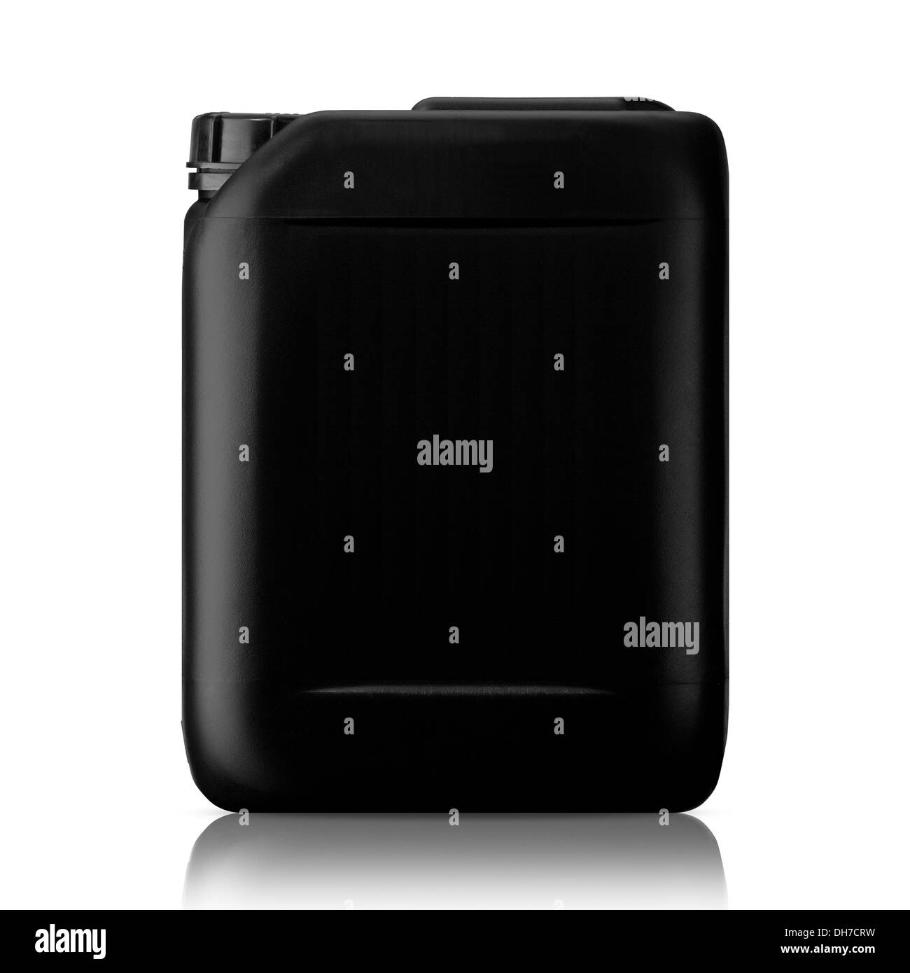 In plastica nera gallone, Jerry può isolato su uno sfondo bianco. (Con lavori di clipping path) Foto Stock