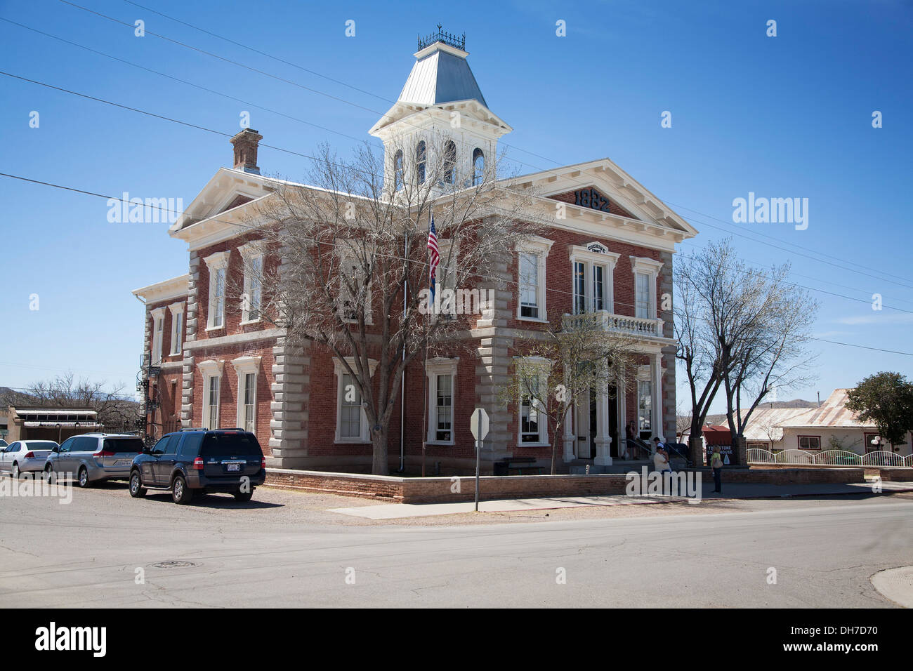 Lo storico municipio e casa di corte in pietra tombale, Arizona. Foto Stock