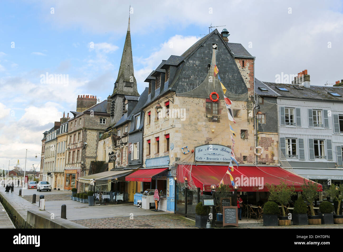 Vista sul vecchio htown di Honfleur, Calvados, Francia Foto Stock