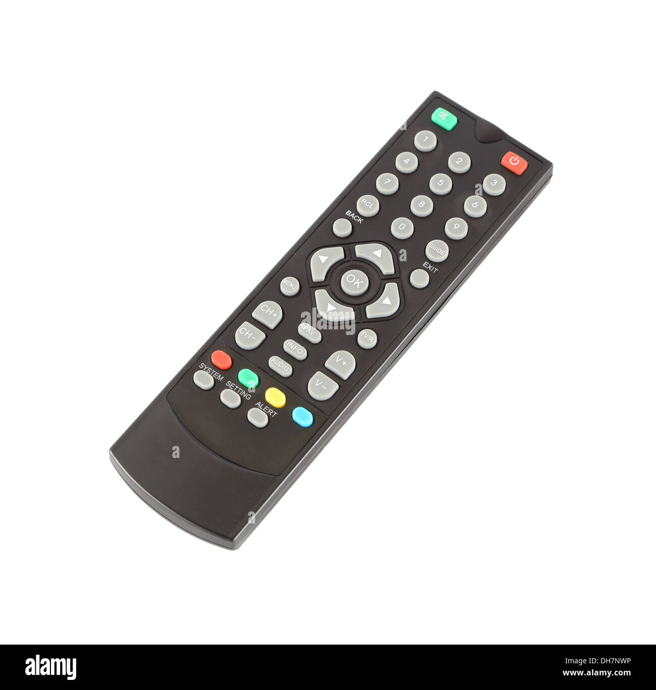 Telecomando del televisore su sfondo bianco (con percorso di clipping) Foto Stock