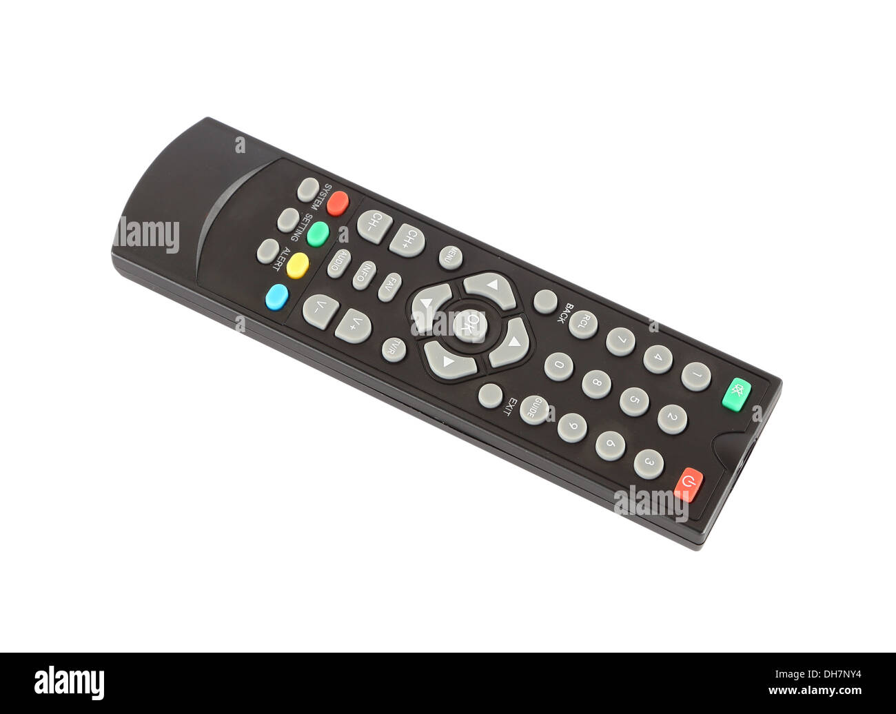 Telecomando del televisore su sfondo bianco (con percorso di clipping) Foto Stock