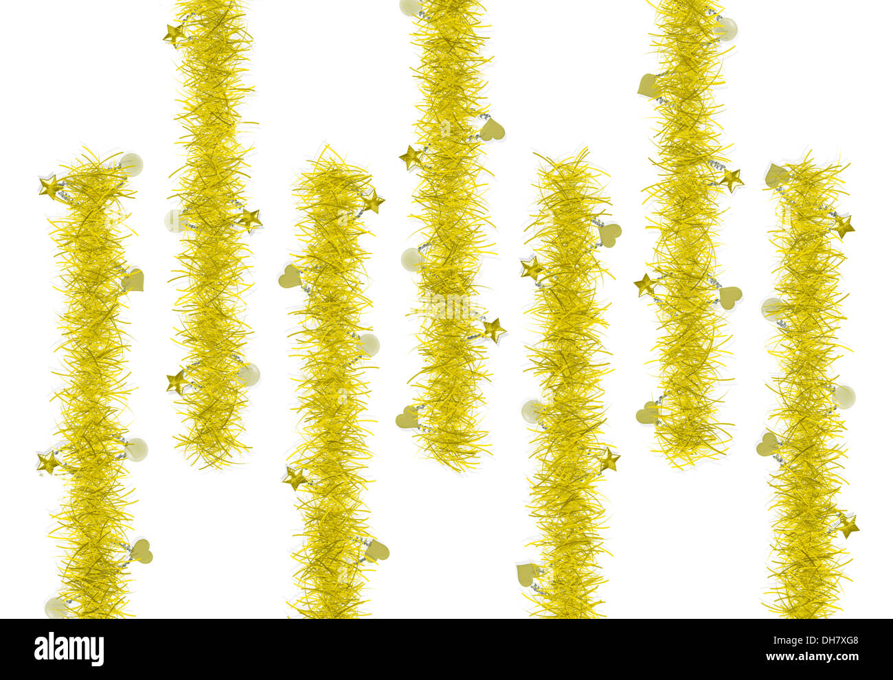 Oro decorazione di Natale su sfondo bianco Foto Stock