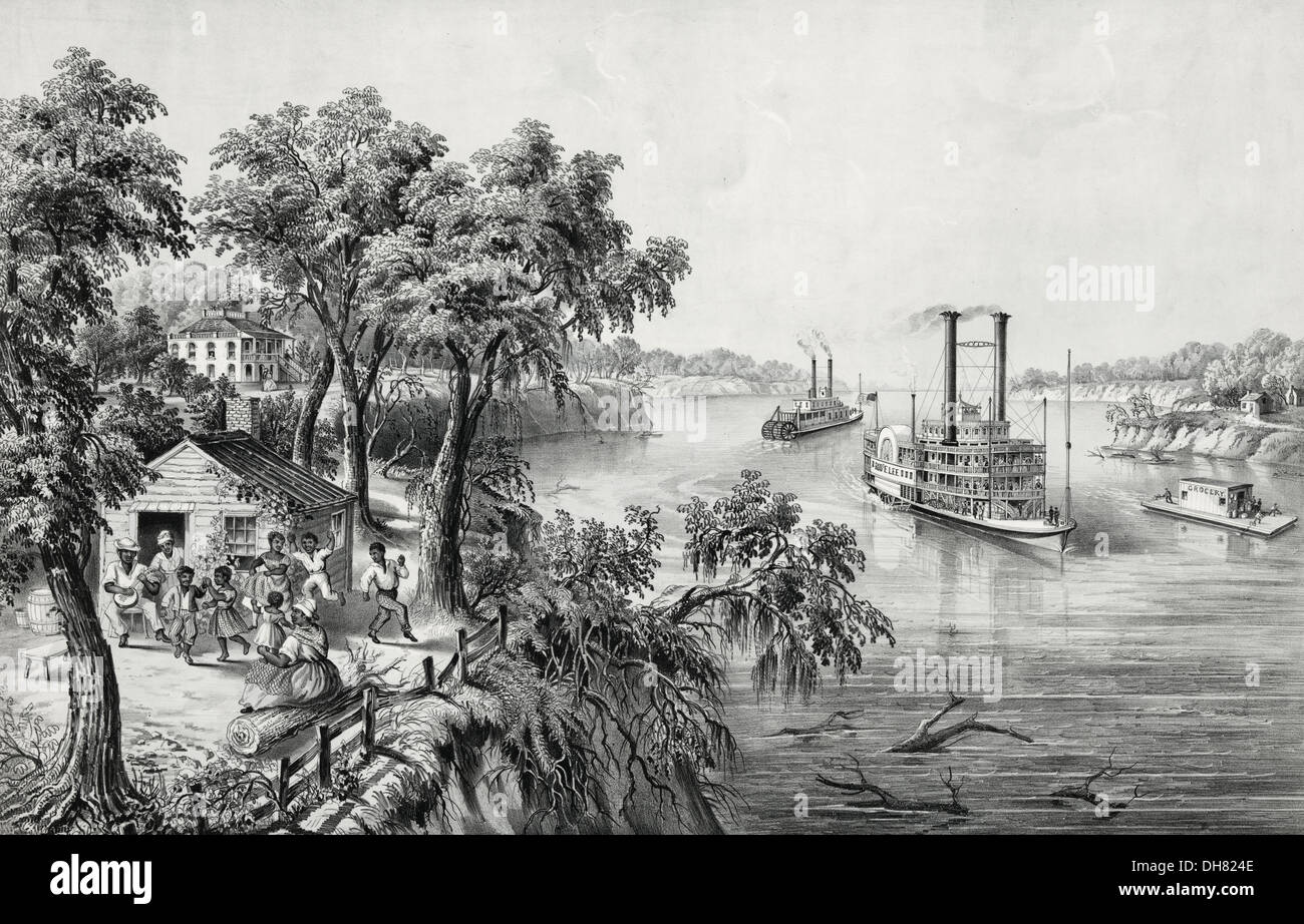 Acque basse e nel Mississippi, circa 1860 Foto Stock