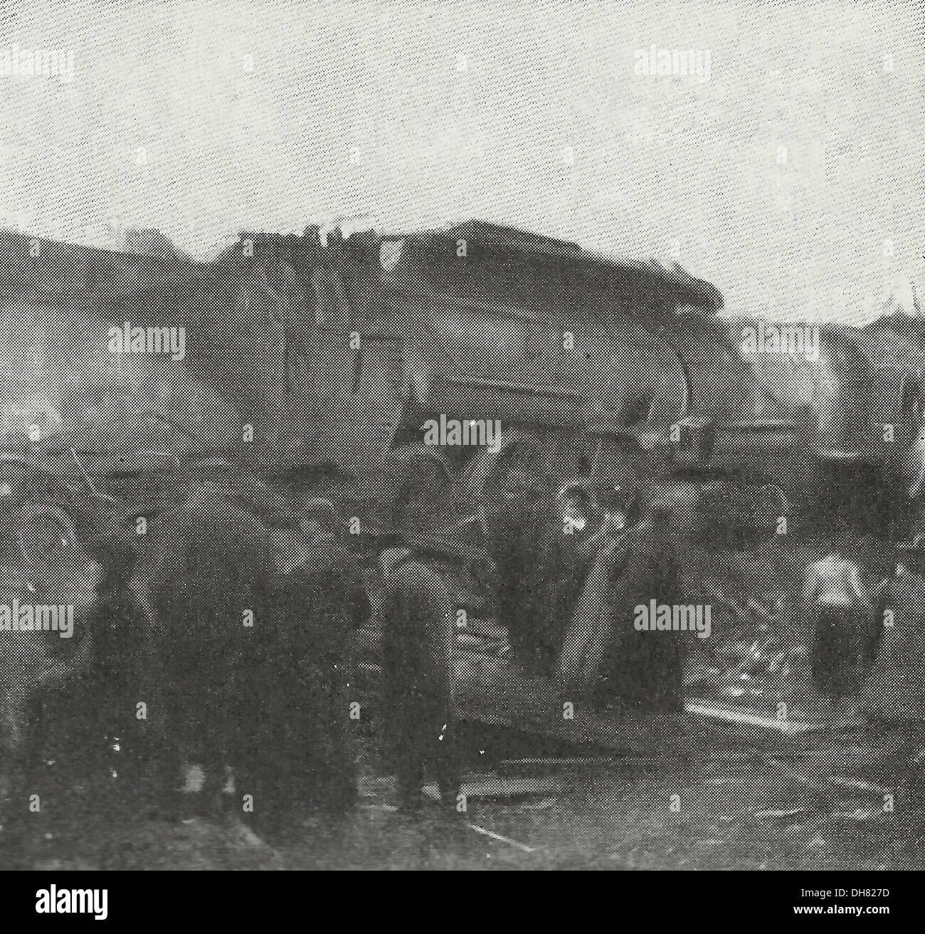 Questi locomotori incontrato sulla stessa traccia - La Regina City Offerte su quattro grandi corse sulla testa in una catena di trasporto merci nei pressi di Growler, Indiana su gennaio 19, 1907 - Venti persone sono state uccise Foto Stock
