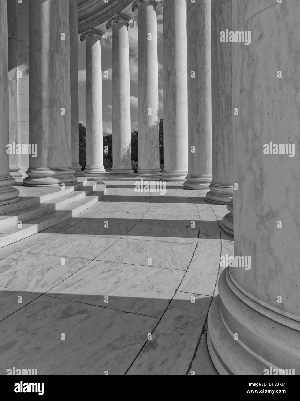 Le colonne in marmo di Thomas Jefferson Memorial - Washington DC, Stati Uniti d'America Foto Stock