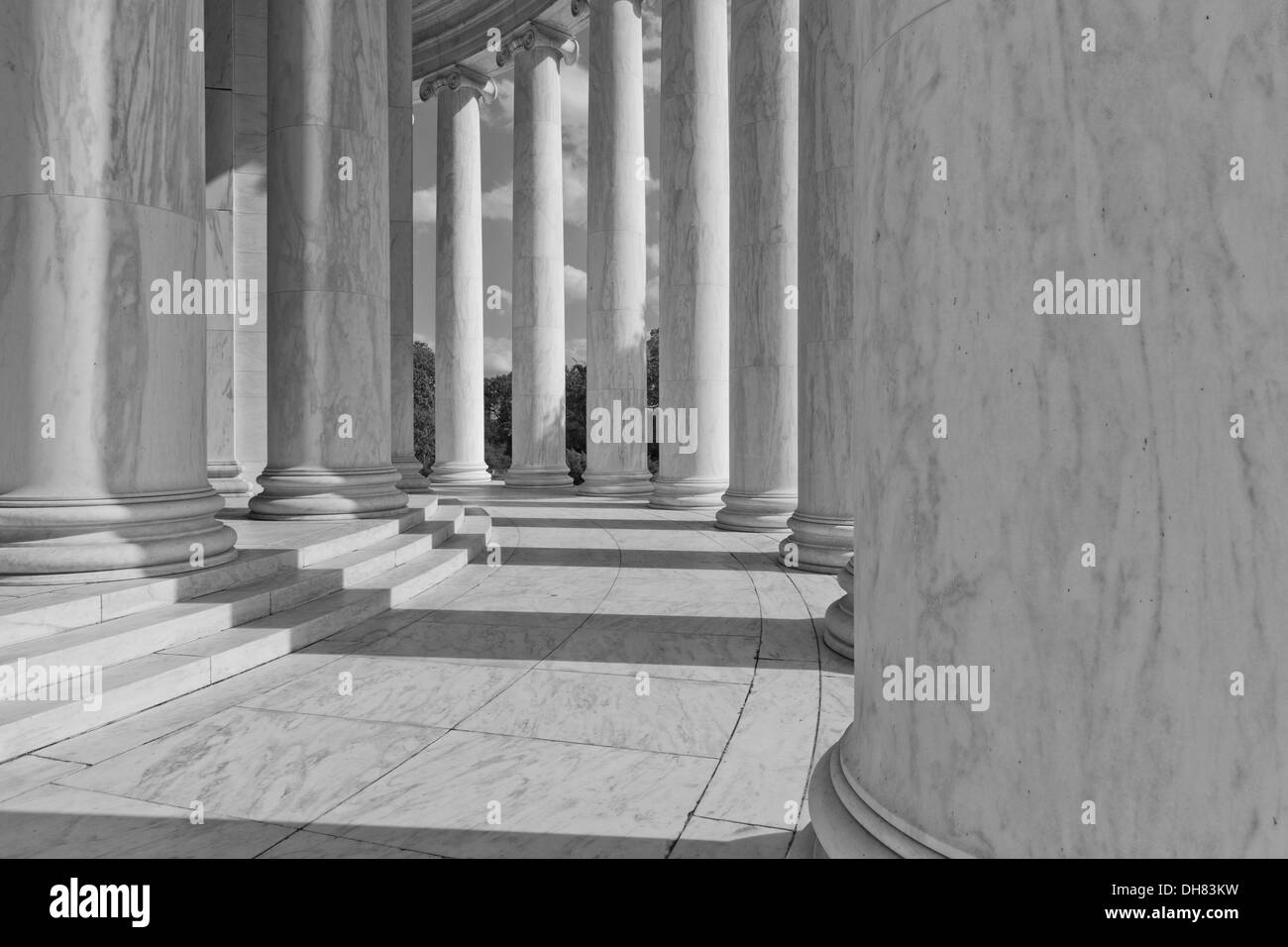 Le colonne in marmo di Thomas Jefferson Memorial - Washington DC, Stati Uniti d'America Foto Stock