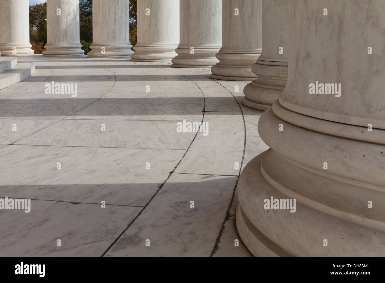 Le colonne in marmo di Thomas Jefferson Memorial - Washington DC, Stati Uniti d'America Foto Stock
