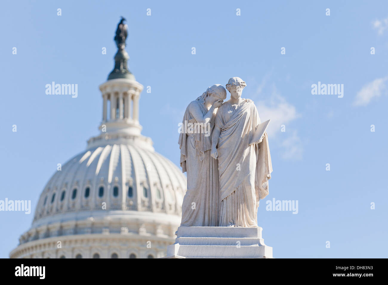 Statua di dolore e la storia del monumento di pace presso il Campidoglio US motivi - Washington DC, Stati Uniti d'America Foto Stock