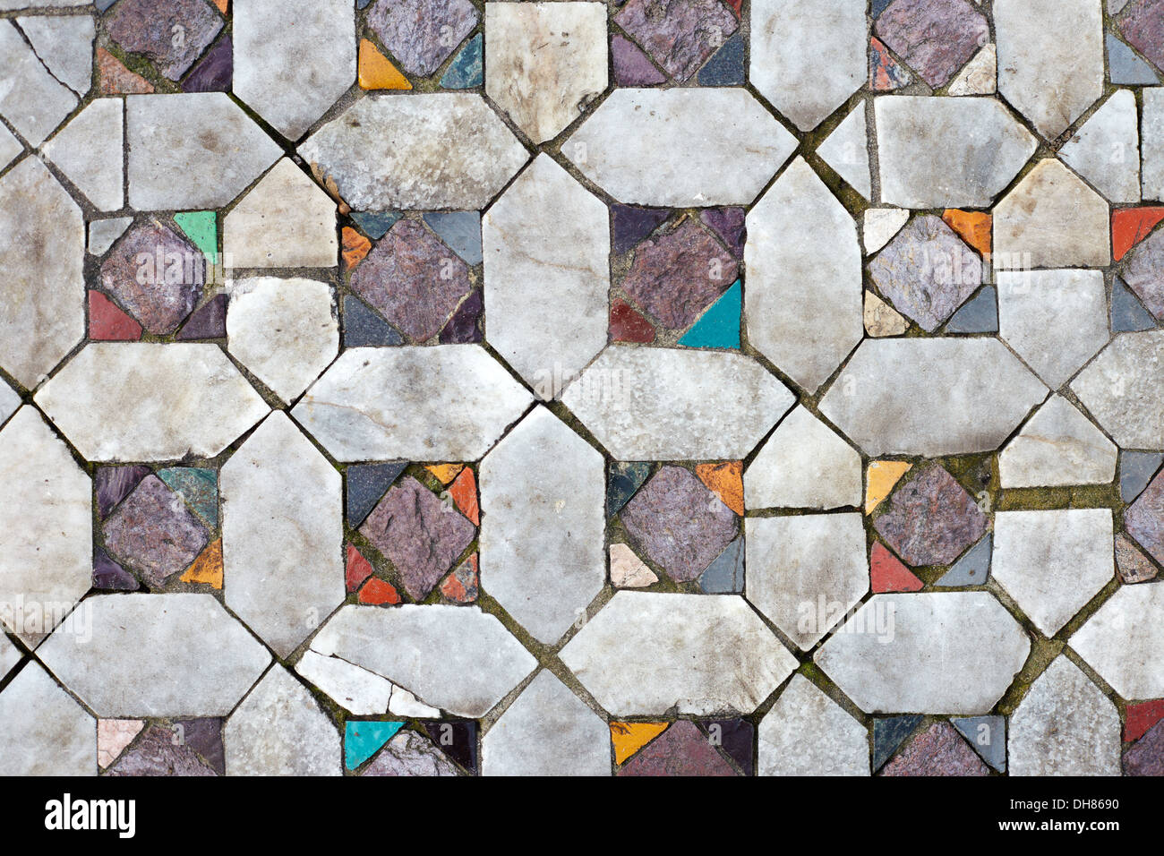 Antichi pavimenti a mosaico. La texture closeup Foto stock - Alamy