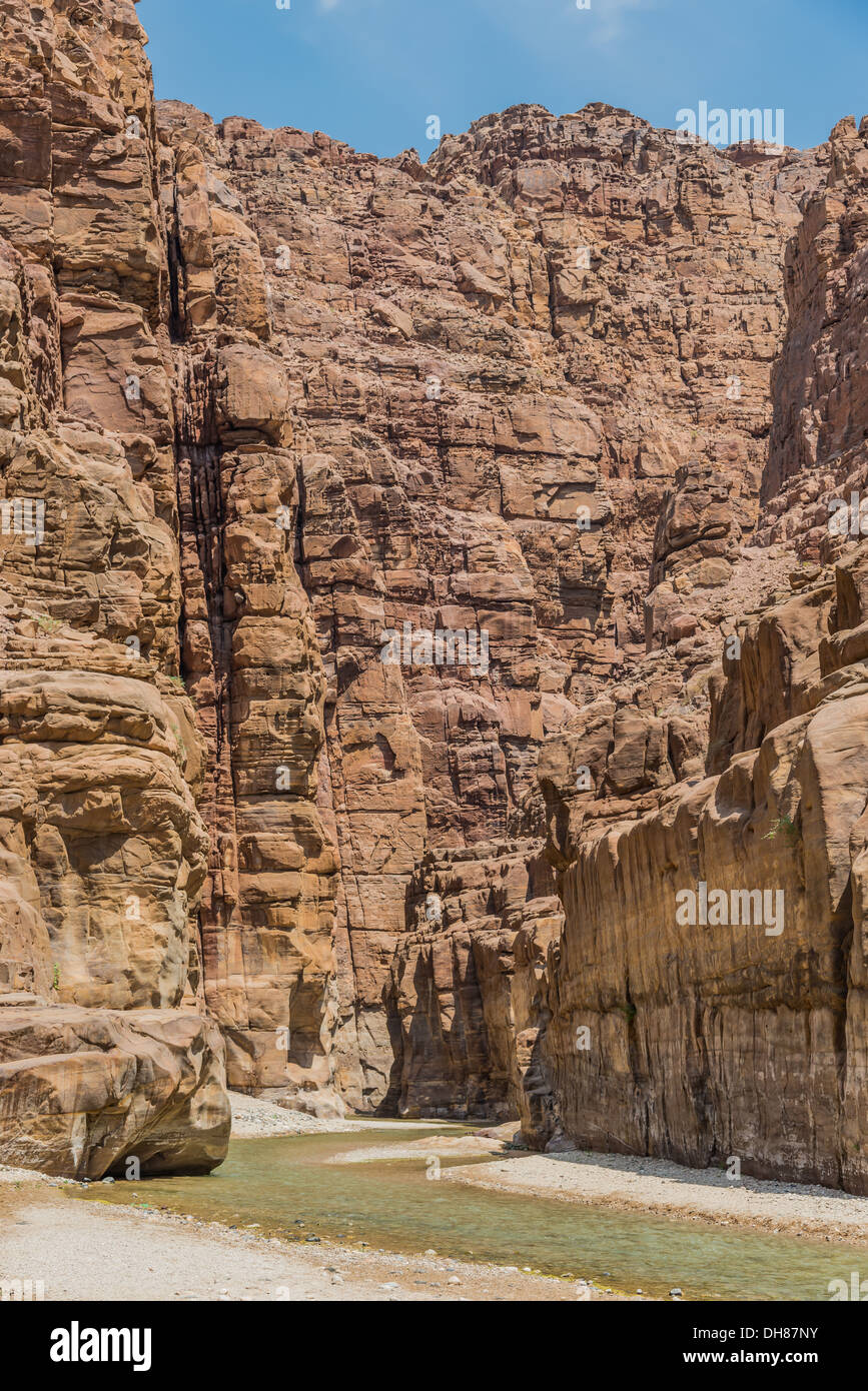 Canyon di Wadi Mujib in Giordania in medio oriente Foto Stock