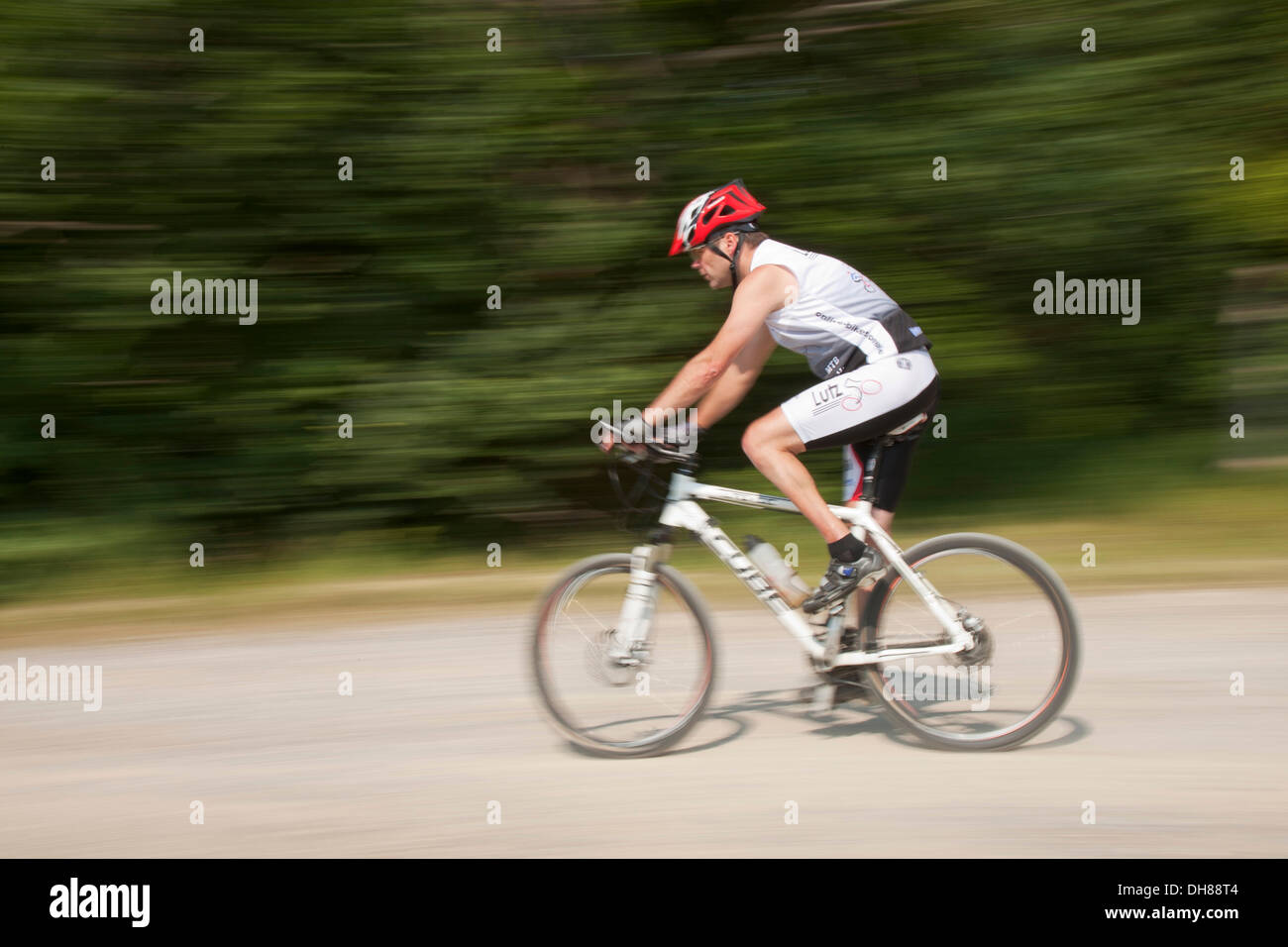 Ciclista in mountain bike Foto Stock