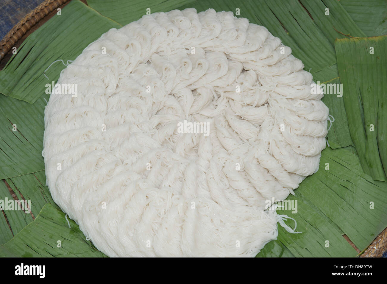 Fresche spaghetti di riso, Siem Reap, Siem Reap, Siem Reap Provincia, Cambogia Foto Stock