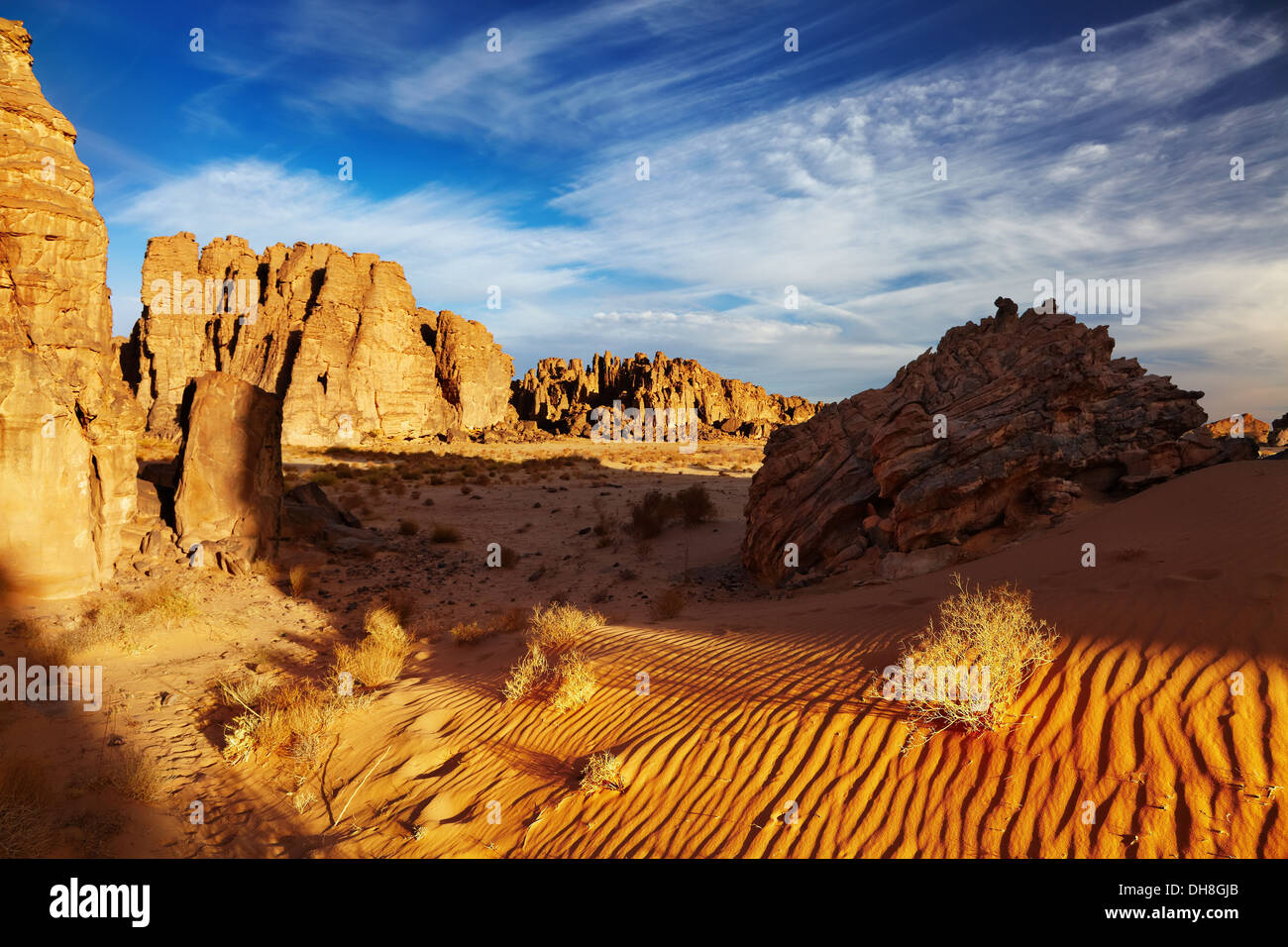 Deserto del Sahara, del Tassili N'Ajjer, Algeria Foto Stock
