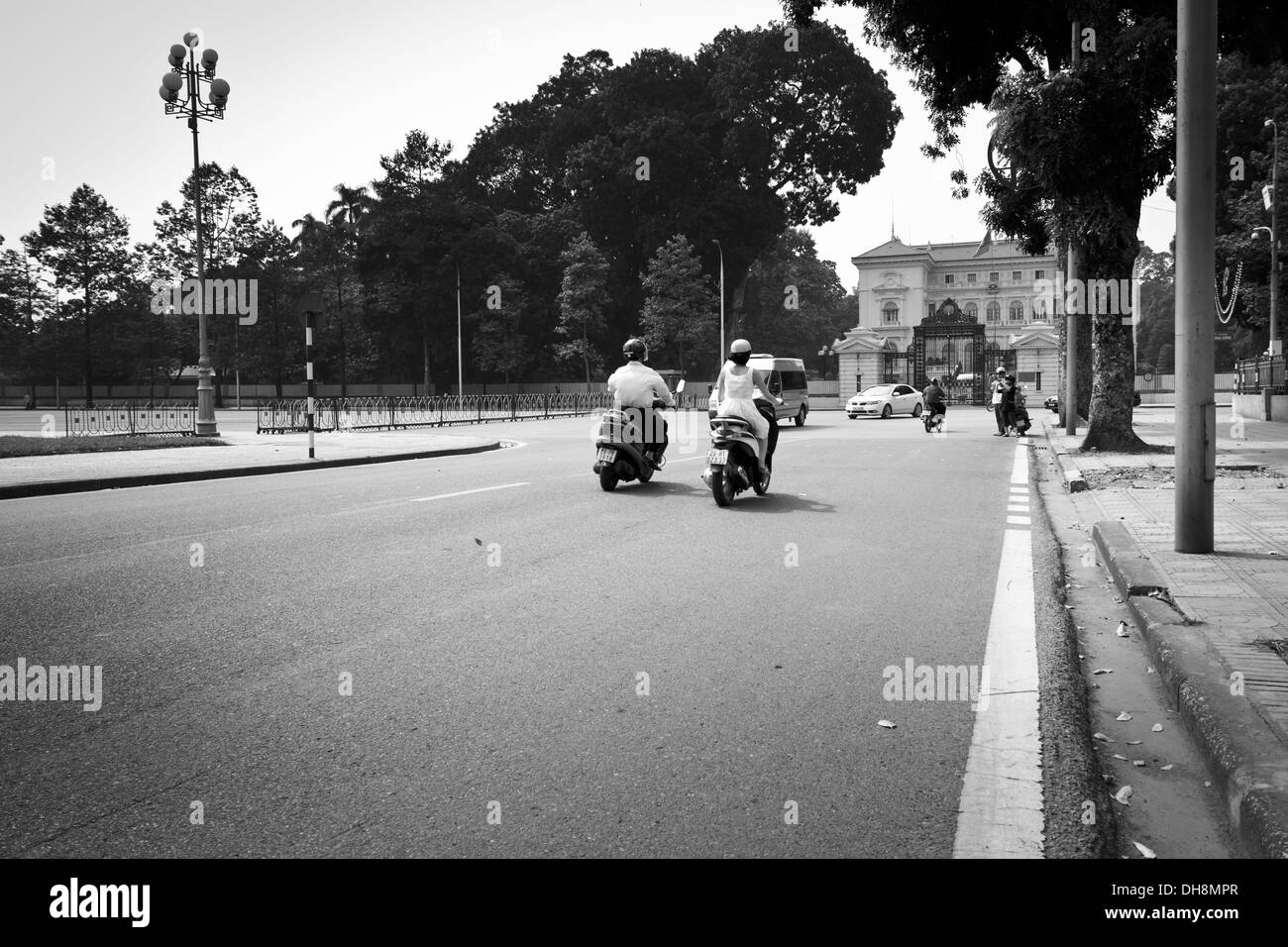 Distante shot del Palazzo Presidenziale di Hanoi, Vietnam Foto Stock