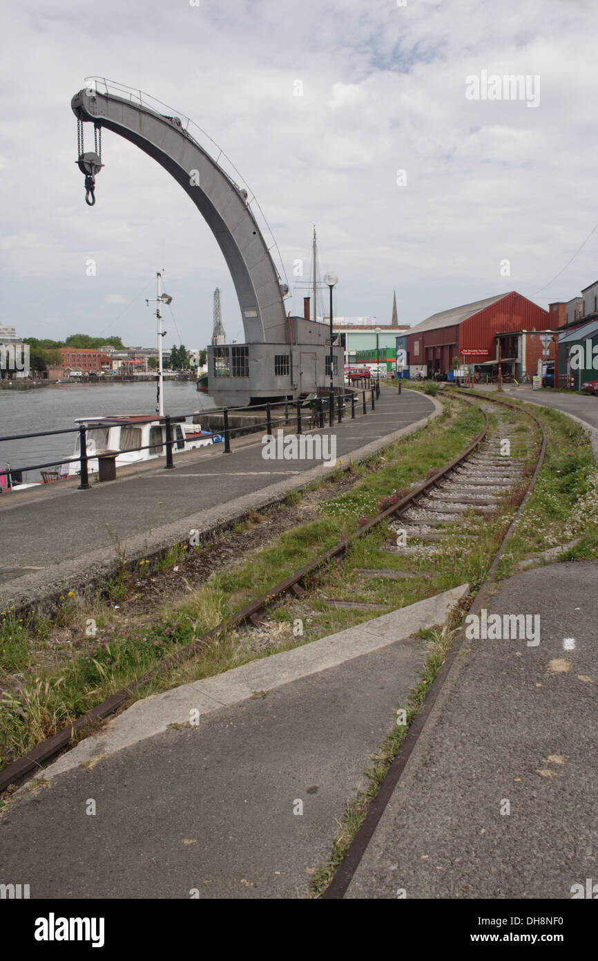 Fairbairn gru a vapore a Princes Wharf Bristol Foto Stock