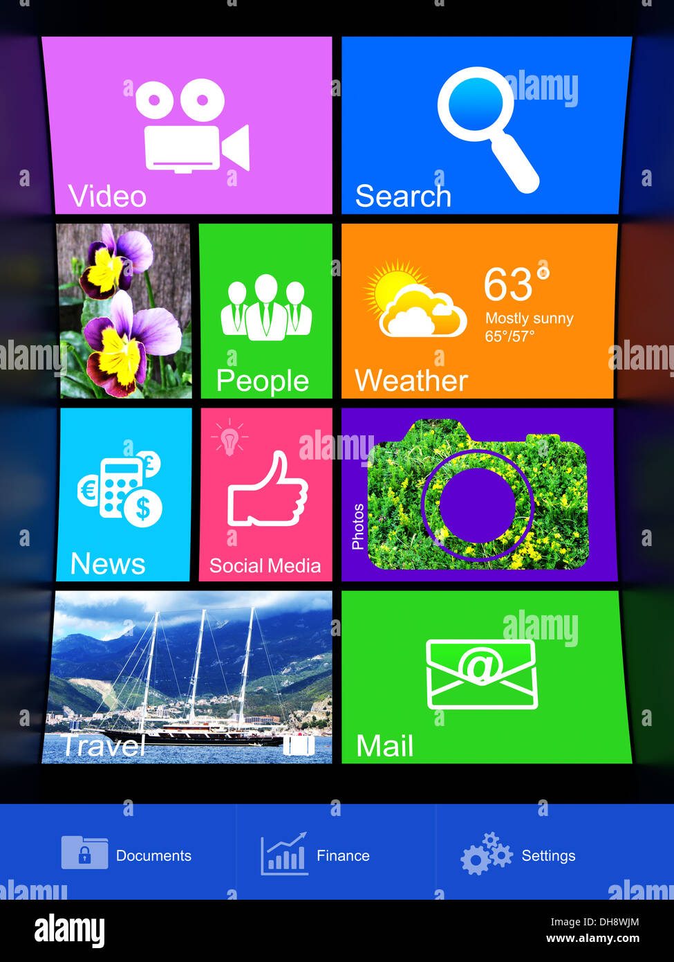 Informazioni sul concetto di tecnologia: lo sfondo del desktop Foto Stock