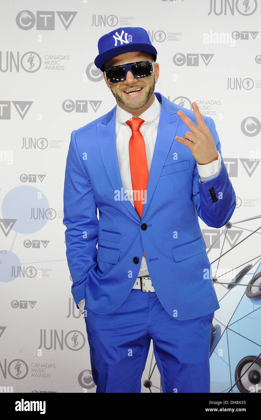 Karl Wolf 2012 Juno Awards arrivo al Scotiabank Place. Ottawa, Canada - 01.04.12 Foto Stock