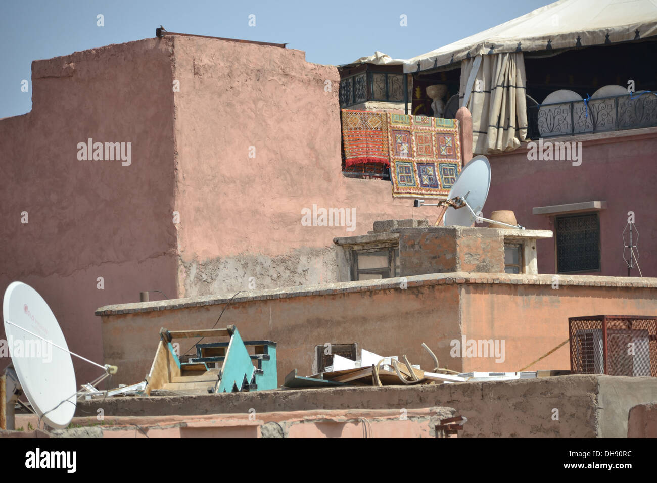 Case a Marrakech al di sopra del Souk. Foto Stock